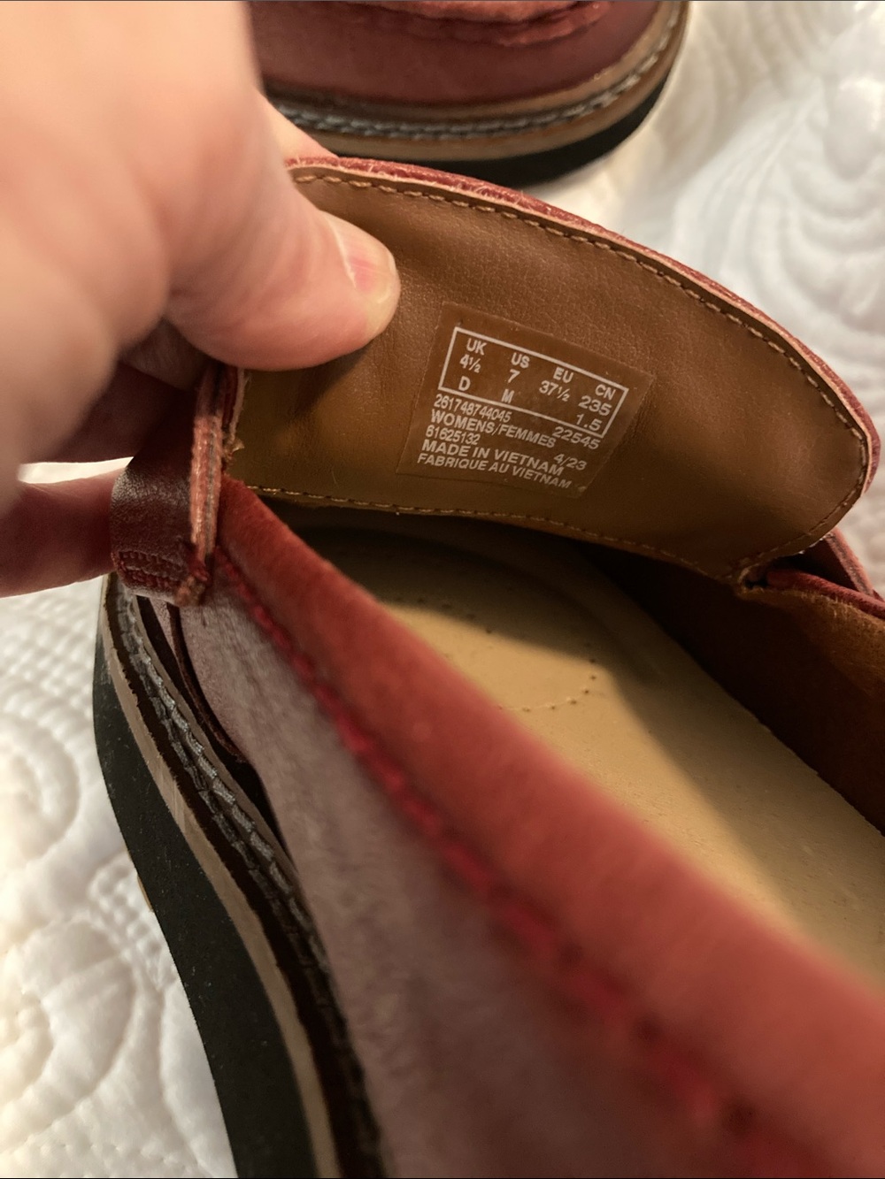 Clarks Red Leather Kiltie Penny Loafers like new. - Picture 4 of 4